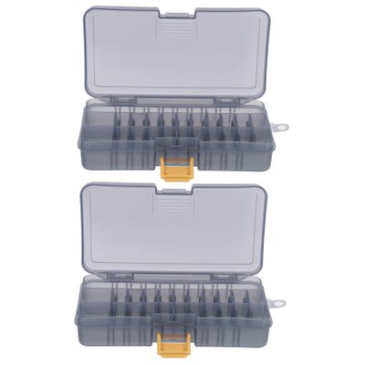 balacoo 2pcs Portable Fishing Tool Box Double-sided Fishing Tackle Organizer Capacity for Hooks and Baits and Compact Storage for Anglers
