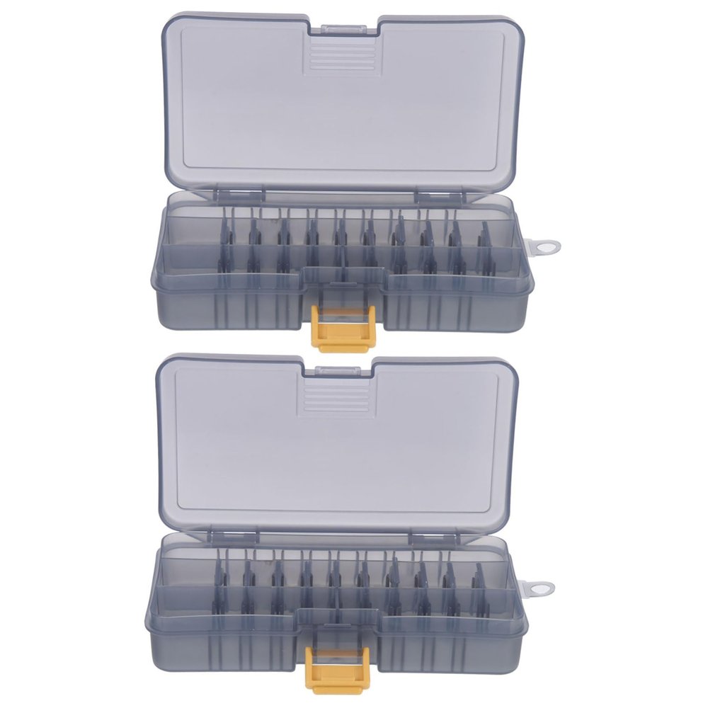 balacoo 2pcs Portable Fishing Tool Box Double-sided Fishing Tackle Organizer Capacity for Hooks and Baits and Compact Storage for Anglers