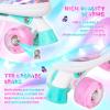 MammyGol Kids Roller Skates for Girls or Boys, 4 Size Adjustable Roller Skates for Children with Beautiful Butterflies, Beginner Kids Light up Roller Quad Skates Indoor Outdoor (Teal) view 2
