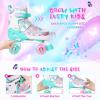 MammyGol Kids Roller Skates for Girls or Boys, 4 Size Adjustable Roller Skates for Children with Beautiful Butterflies, Beginner Kids Light up Roller Quad Skates Indoor Outdoor (Teal) view 3