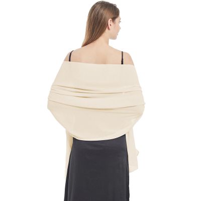 Ciormis Pale Champagne chiffon shawls and wraps- ladies chiffon shawl scarf for evening wedding bridal dresses (Pale Champagne)
