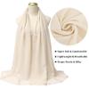 Ciormis Pale Champagne chiffon shawls and wraps- ladies chiffon shawl scarf for evening wedding bridal dresses (Pale Champagne) view 2