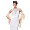 Ciormis Pale Champagne chiffon shawls and wraps- ladies chiffon shawl scarf for evening wedding bridal dresses (Pale Champagne) view 3