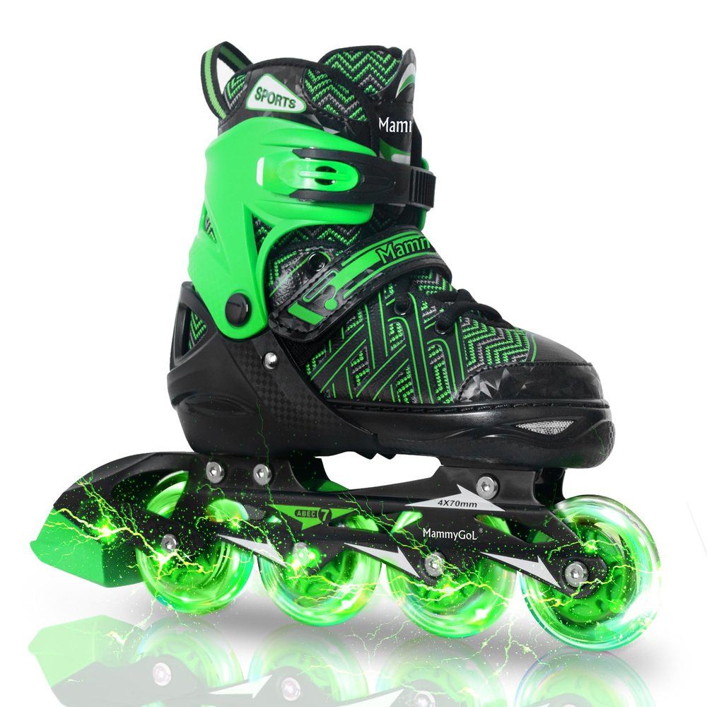 MammyGol Adjustable Inline Skates for Kids, Roller Skates with Featuring All Illuminating Wheels Beginner Skates for Girls and Boys, Youth and Teens