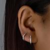 ENVYOU 316L Surgical Steel Huggie Hoop Earrings,Dainty Pave Cubic Zirconia Cartilage Tiny Earring for Sensitive Ears Hypoallergenic Lightweight (Silver 8mm) view 2