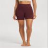 ODODOS Buttery Soft Lounge Yoga Shorts for Women 6" Inseam High Waist Non See Through Biker Shorts, Burgundy, Large view 2