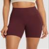 ODODOS Buttery Soft Lounge Yoga Shorts for Women 6" Inseam High Waist Non See Through Biker Shorts, Burgundy, Large view 3