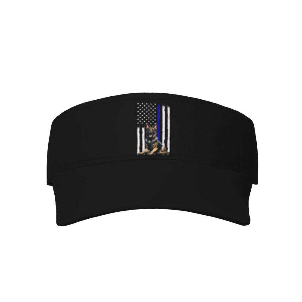 Piguncle German Shepherd Police K9 Thin Blue Line Flag 2 Sun Protection Sunscreen Visor Cap