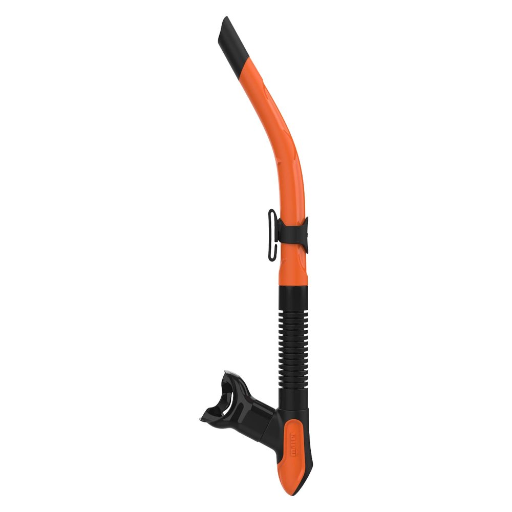 Mares Ergo Flex Snorkel for Scuba Diving, Snorkeling, Freediving with Corrugated Silicone Hose & Mouthpiece, Black/Orange