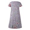 Akivide Womens Boho Floral Printed Button Maxi Dress Summer V Neck Short Sleeve Dress Flowy Loose Beach Dress with Pockets view 4