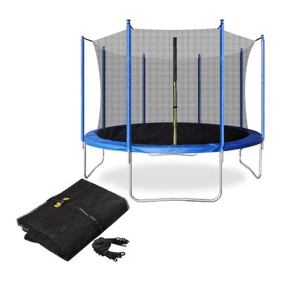 SUOGROLI Replacement Trampoline Safety Net, 6 8 10 12 14 16 FT Trampoline Enclosure Surround Netting,Fits Most Round Frames Trampolines Accessories,8FT6poles,Black