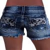 TACSTRUN Women's Ripped High Waisted Jean Shorts American Flag Frayed Raw Hem Casual Denim Shorts,Blue,Small view 2