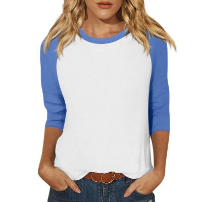 3/4 Length Sleeve Women Tops Raglan Sleeve Womens Tops Casual Loose Fit T-Shirt Tunics Blouses