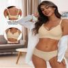 HORISUN Wireless Push Up Bras for Women Wirefree Bras Full Coverage with Support(Semolina M) view 2
