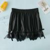 NineFit Basics Girls Lace Bike Short Dance Undershorts Kids Solid Floral Bowknot Trim Short Leggings Underwear for (Black, 2-3 Years) view 3