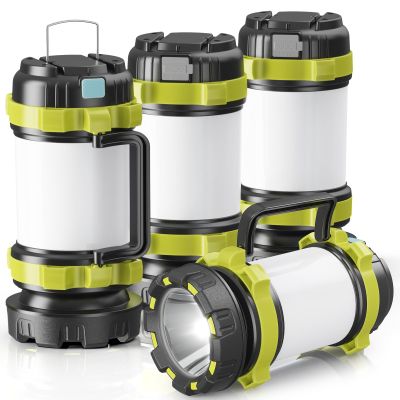 Camping Lantern Rechargeable, Alpswolf Camping Flashlight 4000 Capacity, 6 Modes, IPX4 Waterproof, Led Lantern for Camping, Hiking, Outdoor Recreations Green 4 Packs