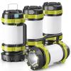 Camping Lantern Rechargeable, Alpswolf Camping Flashlight 4000 Capacity, 6 Modes, IPX4 Waterproof, Led Lantern for Camping, Hiking, Outdoor Recreations Green 4 Packs
