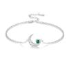 Twoowl Moon Bracelet 925 Sterling Silver Green Birthstone Moon Bracelet Celtic Moon May Birthstone Jewelry Graduation Gifts for Women-May view 1