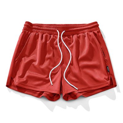 AIMPACT Mens Mesh Running Shorts 3 Inch Quick Dry Gym Athletic Workout Shorts for Men with PocketsRed M