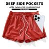AIMPACT Mens Mesh Running Shorts 3 Inch Quick Dry Gym Athletic Workout Shorts for Men with PocketsRed M view 3