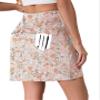 Oyamiki Tennis Golf Dresses Skorts for Women High Waisted with 4 Zipper Pockets Yellow Orange Print M view 2