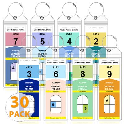 30 Pack Luggage Tags Travel Essentials & Cruise Essentials for NCL, Princess, Carnival, Royal Caribbean & Celebrity Cruise Ships by SEAVILIA