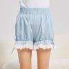 Girls Lace Bike Short Dance Undershorts Kids Solid Floral Bowknot Trim Short Leggings Underwear for (Blue, 4-5 Years) view 2