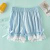 Girls Lace Bike Short Dance Undershorts Kids Solid Floral Bowknot Trim Short Leggings Underwear for (Blue, 4-5 Years) view 3