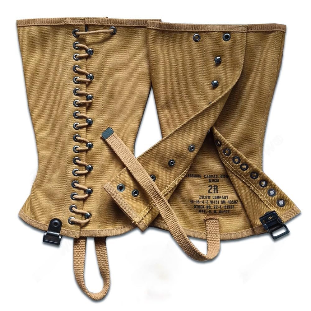 BYCDYBJBSM M1938 Soldier Leggings Pure Cotton Canvas Gaiters World War II American Leggings Gaiters for Hiking Replica (4R)