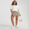 ODODOS Modal Soft Wrap Mini Skorts with Pocket for Women High Waist Asymmetrical Hem Relaxed Shorts, Khaki, Large view 3