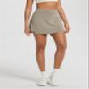 ODODOS Modal Soft Wrap Mini Skorts with Pocket for Women High Waist Asymmetrical Hem Relaxed Shorts, Khaki, Large view 4