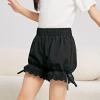 NineFit Basics Girls Lace Bike Short Dance Undershorts Kids Solid Floral Bowknot Trim Short Leggings Underwear for (Black, 4-5 Years) view 2