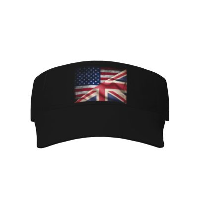 Piguncle Half USA Half England British-UK 1 Sun Protection Sunscreen Visor Cap Black