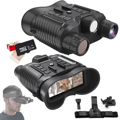 Night Vision Goggles Head Mounted with 3D Vision Effect 8X Digital Zoom 36MP Photos 4K Videos Recording Infrared Binocular for Adults with Tactical Light, Viewing in 100% Darkness,32GB Card