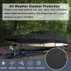 10-24FT Waterproof Boat Cover 420D Trailerable Boat Covers, for V-Hull, TRI-Hull, Runabout Boat, Pro-Style Bass Boats, Black,16~18.5FT94in view 2