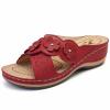 Women's Sandals Outdoor Womens Wedge Sandals Dressy Sandal Rubber Sole Comfortable Walking Casual Slip on Summer ShoesRed,6 view 3