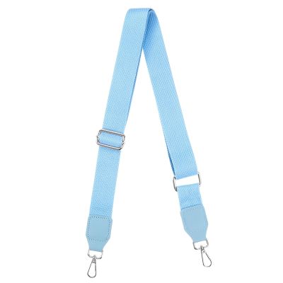 uxcell Purse Strap Replacement, 27.5-53inch Adjustable Canvas 1.5inch Wide Crossbody Shoulder Strap for Handbag Guitar(Sky Blue, Silver Buckle)