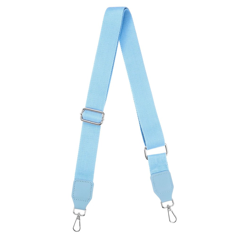 uxcell Purse Strap Replacement, 27.5-53inch Adjustable Canvas 1.5inch Wide Crossbody Shoulder Strap for Handbag Guitar(Sky Blue, Silver Buckle)