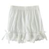 NineFit Basics Girls Lace Bike Short Dance Undershorts Kids Solid Floral Bowknot Trim Short Leggings Underwear for (White, 2-3 Years) view 1