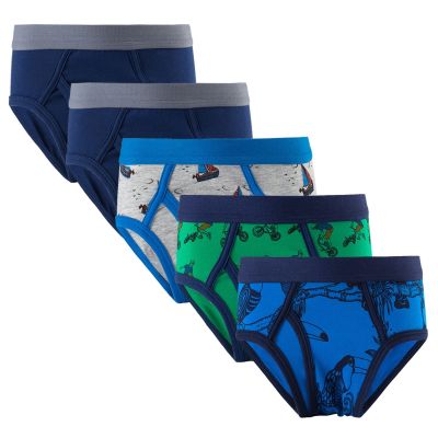NineFit Basics Little Boys oxer Briefs Cotton Soft Stretch Underwear anties 4PC for Swimming Beachwear Tighty (Blue, 10-12 Years)