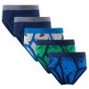NineFit Basics Little Boys oxer Briefs Cotton Soft Stretch Underwear anties 4PC for Swimming Beachwear Tighty (Blue, 10-12 Years) view 1