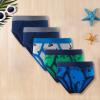 NineFit Basics Little Boys oxer Briefs Cotton Soft Stretch Underwear anties 4PC for Swimming Beachwear Tighty (Blue, 10-12 Years) view 2