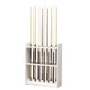 Modern White Pool Cue Storage Rack Stand,Heavy Duty Floor Wood Golf Club Organizer,Large Capacity Billiard Cue Rack/Pool Stick Holder Shelf (Size: 12 Sticks) view 1