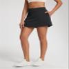 ODODOS Modal Soft Wrap Mini Skorts with Pocket for Women High Waist Asymmetrical Hem Relaxed Shorts, Black, Large view 3