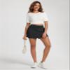 ODODOS Modal Soft Wrap Mini Skorts with Pocket for Women High Waist Asymmetrical Hem Relaxed Shorts, Black, Large view 4