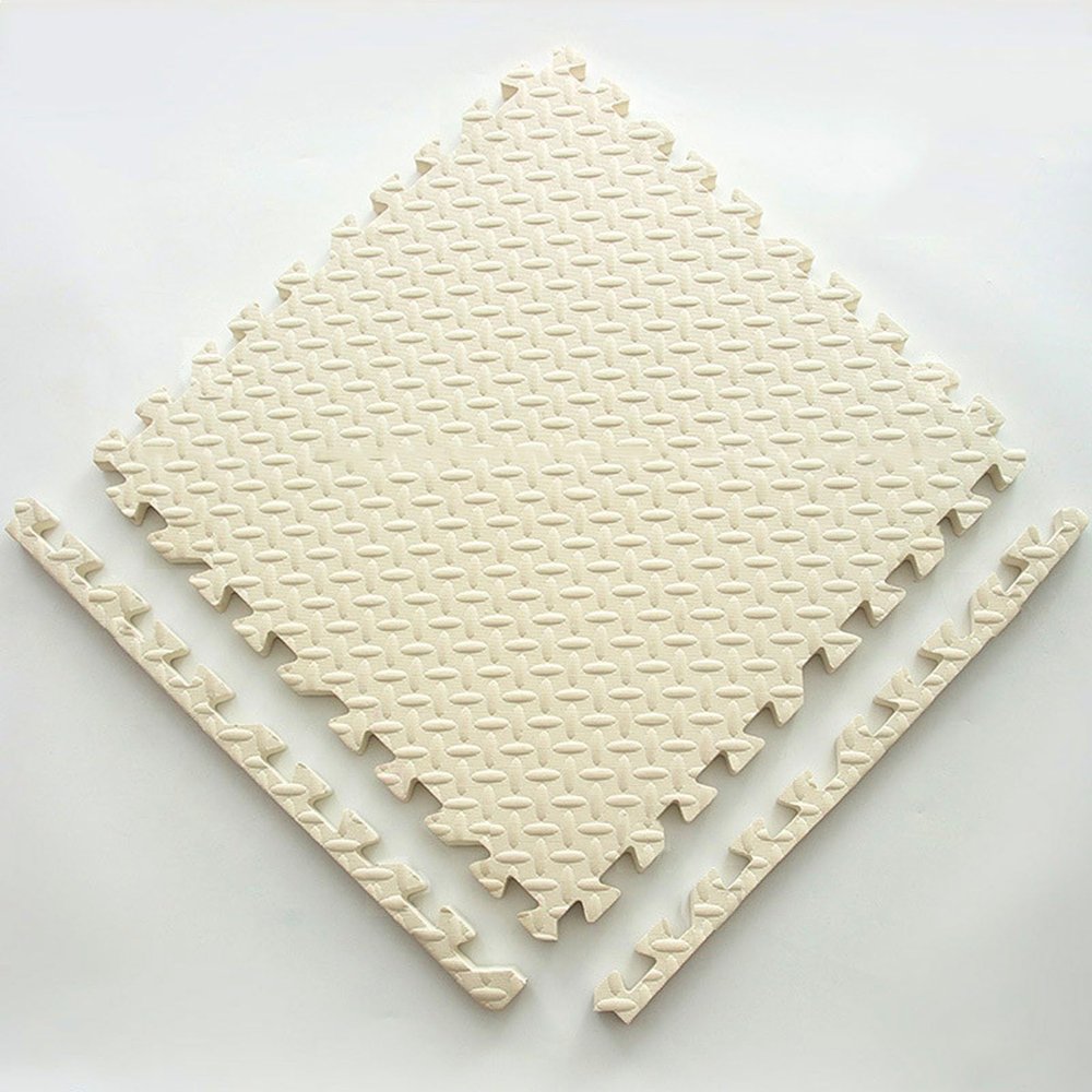 10PCS/10SQ.FT 12X12X1in Extra Thick Foam Floor Mat,Interlocking EVA Foam Floor Tiles Jigsaw Mat,Easy to Clean Exercise Mat for Home Gym(Color:White)