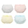 NineFit Basics Toddler Baby Girls Solid Cotton Soft loomers Undies Infant Kids Ruffle Breathable Briefs Underwear (White, 2-3 Years) view 1