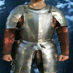 NineFit Basics Medieval Wearable Half Body Lady Suit With Cuirass & Puldrons jacket Armor, Standard, Silver