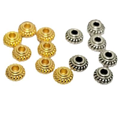 KTGCOZS Pack of 100 Personality Metal Fishing Beads Spinner Lure Body Spinnerbait Making Supplies DIY Size 4.7mm S320 (Gold 100pcs)