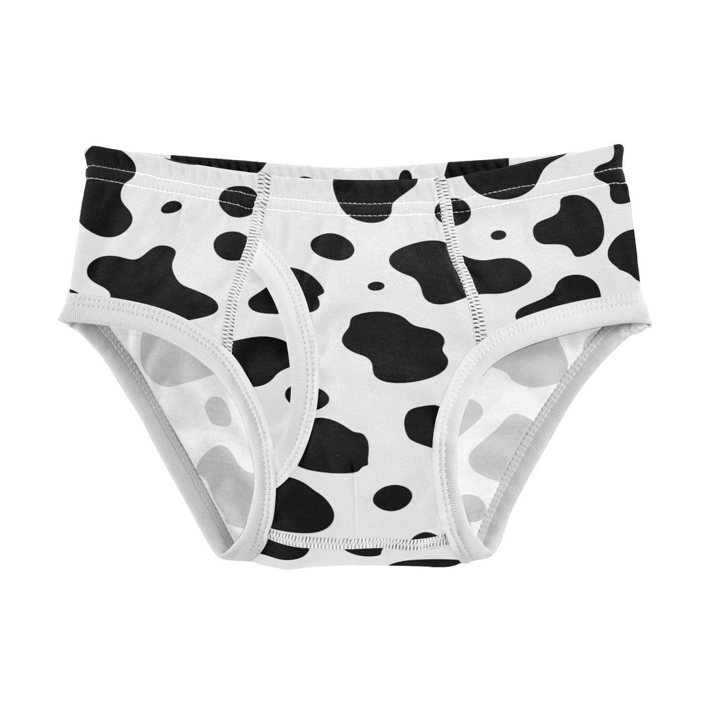 ALAZA Cow Print White Boys' Briefs Soft Underwear Available in Sizes 3t